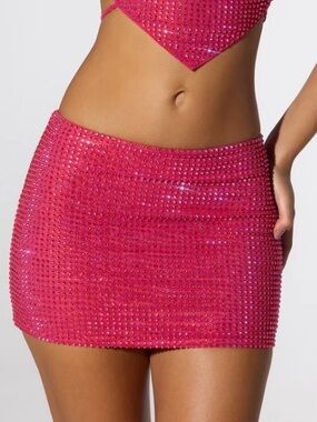 Oh Polly Hot Pink Embellished Mini Skirt (SOLD SEPARATELY!)